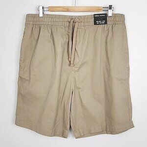 NWT Zoo York Men's Sand Beige Cotton Stretch Long Knee Length Shorts Large